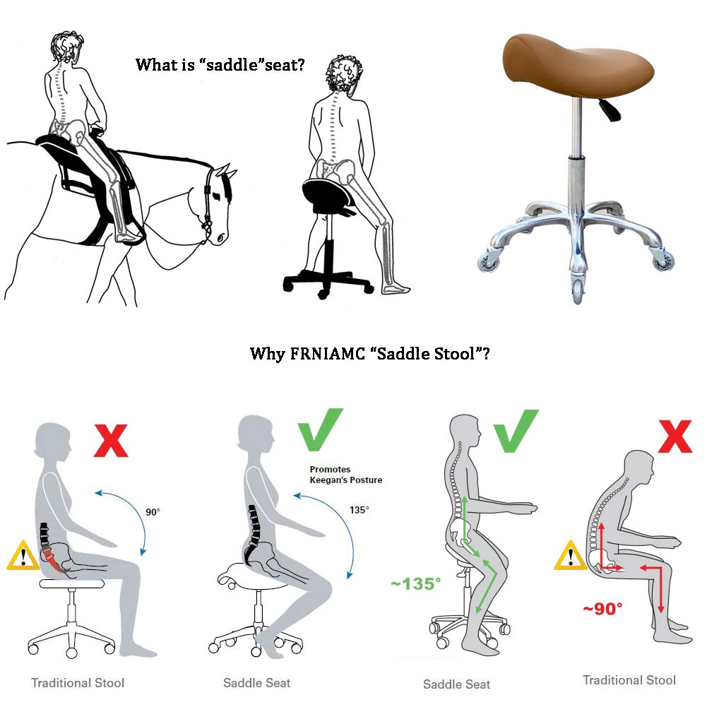 FRNIAMC saddle stool wheels-mobility enables smooth rolling on all floors.