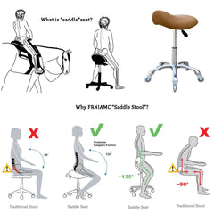 FRNIAMC saddle stool wheels-mobility enables smooth rolling on all floors.