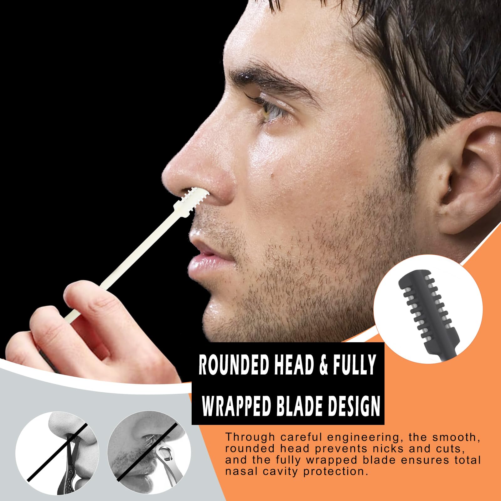 FROADB nose trimmer 360 rotation enables even trimming from all angles.