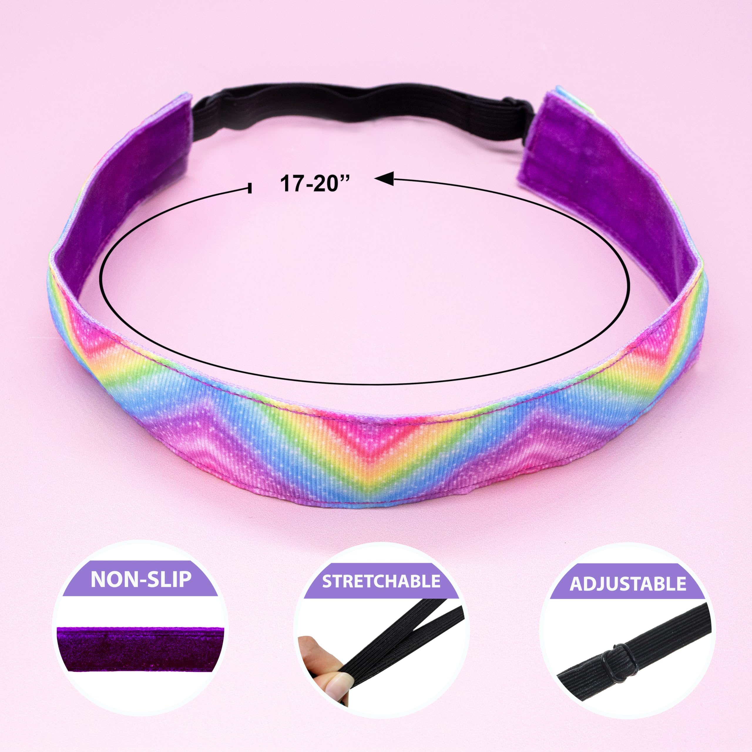 Diadema FROG SAC arcoíris con tejido multicolor para estilo audaz