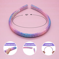 Diadema FROG SAC fina blanco con brillo, complemento elegante para cualquier conjunto
