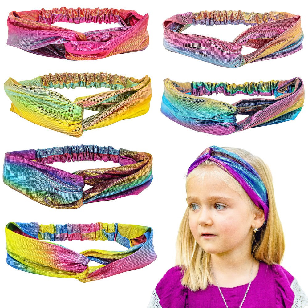 Diadema sirena nudo metalico arcoiris de FROG SAC para niñas activas.