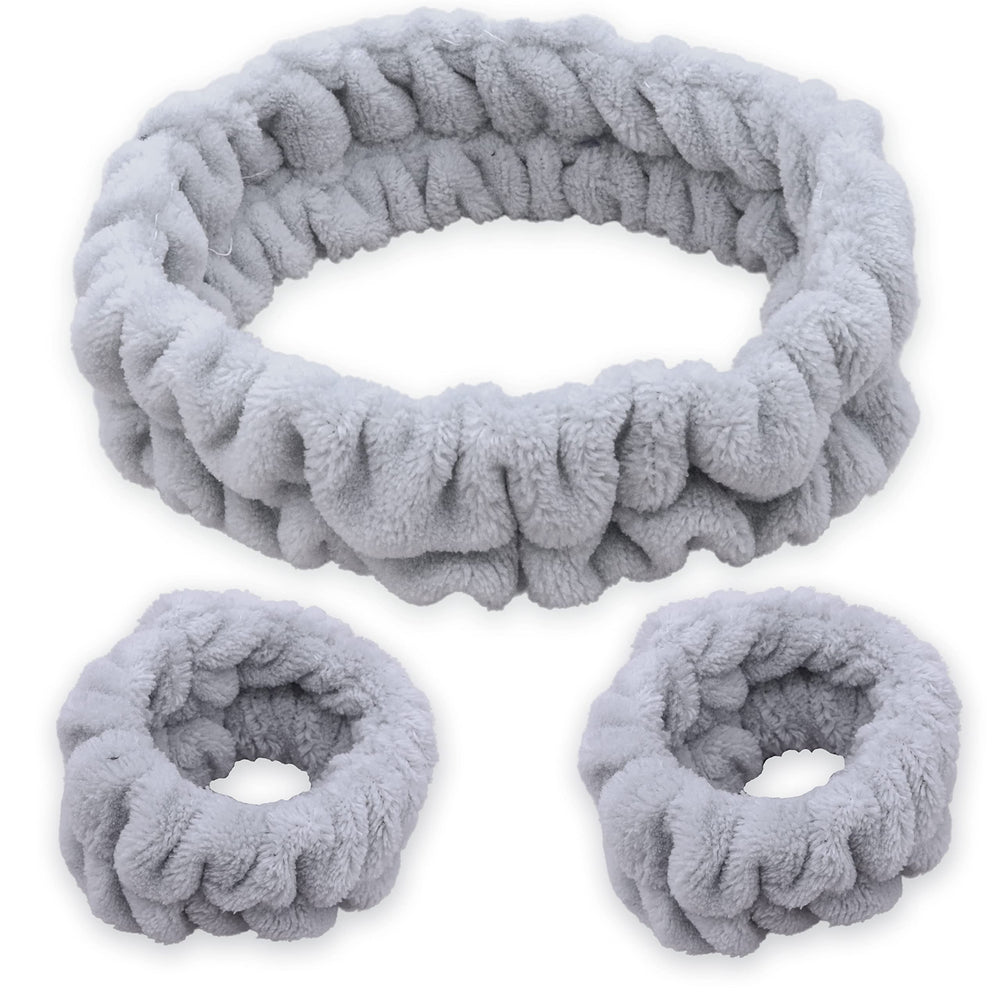 FROG SAC turbante facial gris esponjoso para lavado cómodo