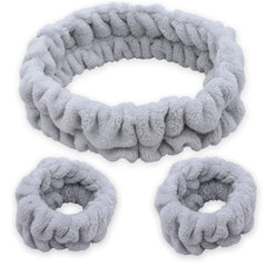 FROG SAC turbante facial gris esponjoso para lavado cómodo