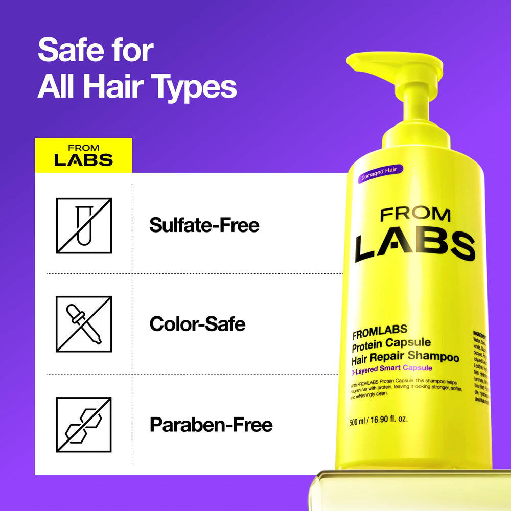 FROMLABS Color-safe shampoo preserves color while cleansing gently.