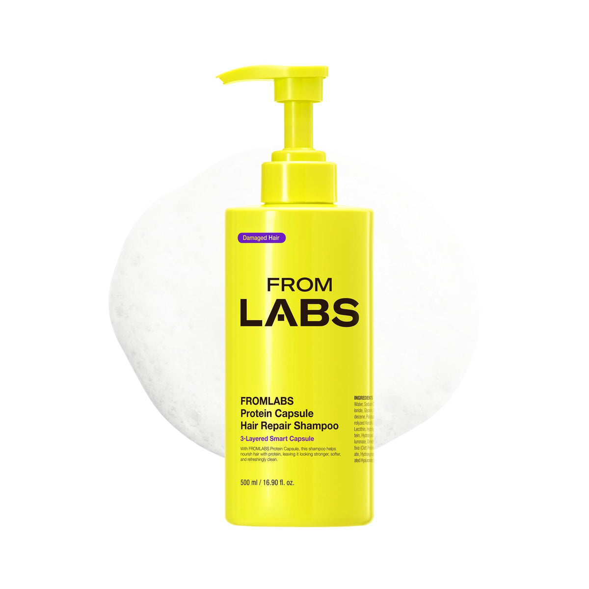 FROMLABS Protein Capsule Hair Repair Shampoo bottle pour for scalp refresh.