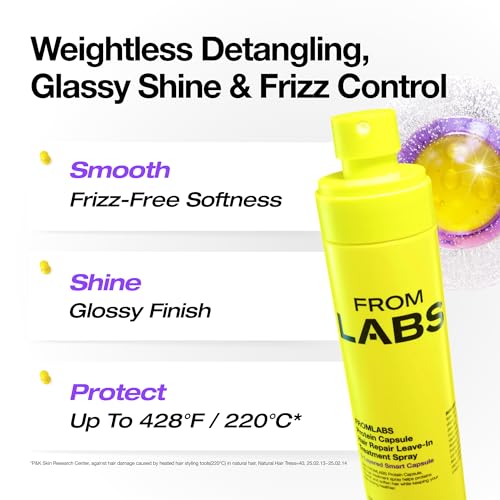 FROMLABS Protein Capsule Leave-In Spray protege el cabello del calor hasta 220°C.