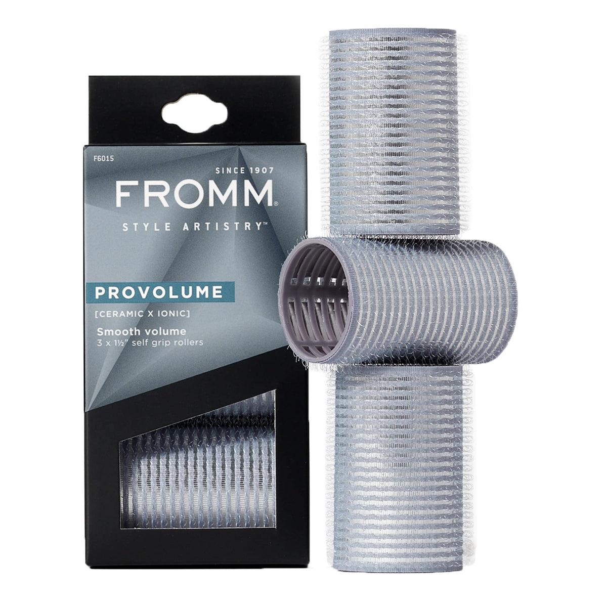 Fromm ProVolume 1.5 self-grip ceramic rollers deliver smooth, lasting waves.