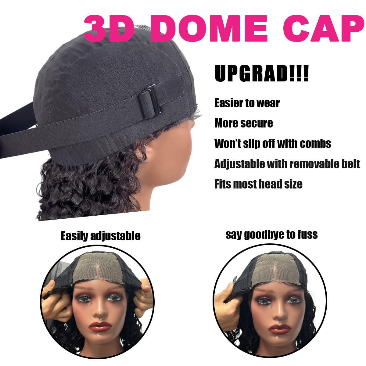 Fronbanis wig package includes headband cap and lashes