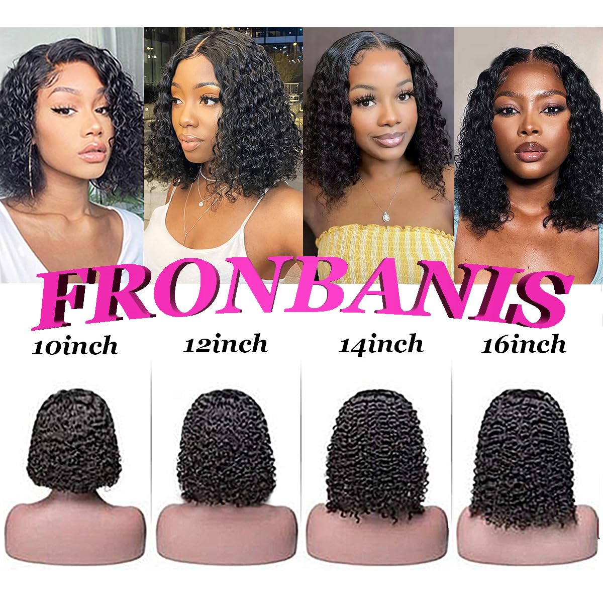 Fronbanis styling-ready wig suitable for dyeing and curling