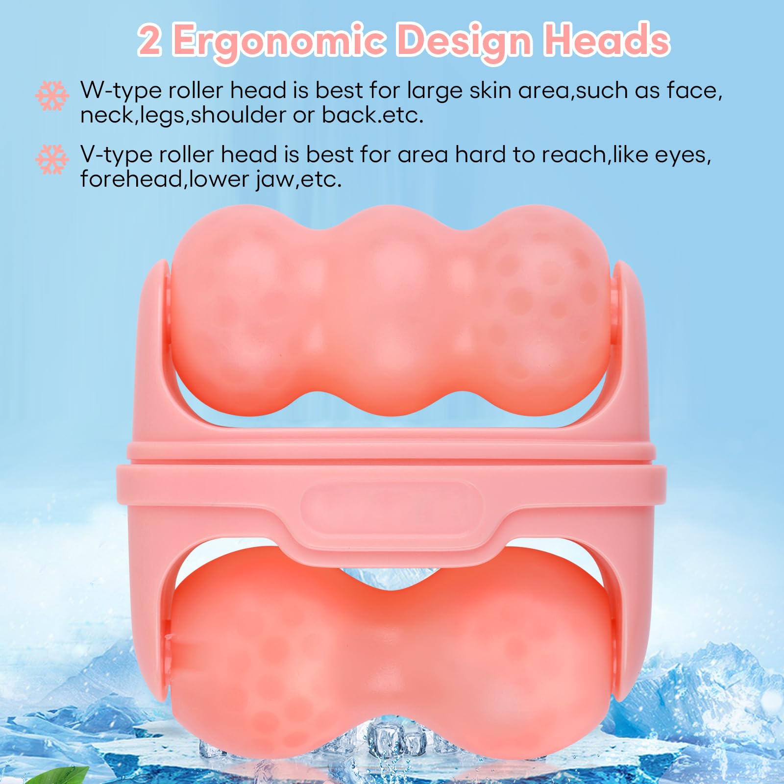 Closeup of Fronnor Ice Roller cooling action for refreshing skincare routine