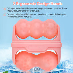 Closeup of Fronnor Ice Roller cooling action for refreshing skincare routine