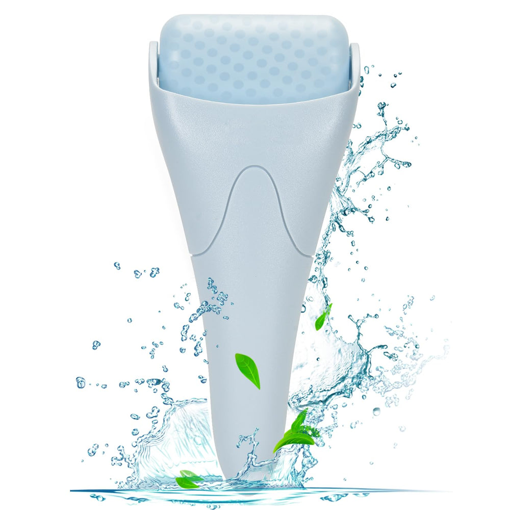 Fronnor Ice Roller on the face for cooling massage to boost circulation and glow.