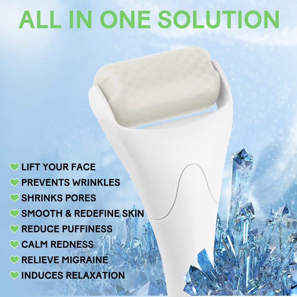 Fronnor Ice Roller under-eye; reduces puffiness for a brighter look.