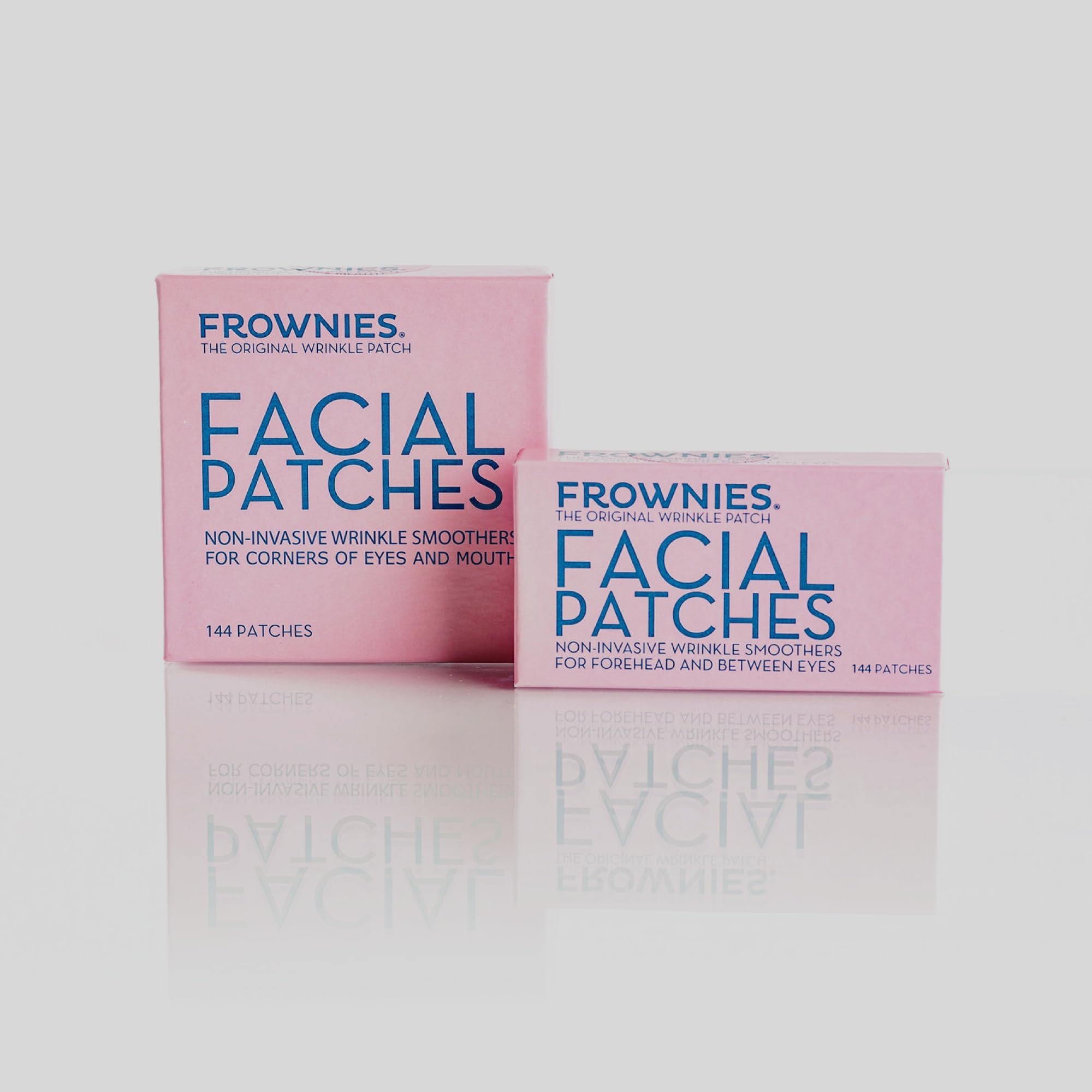 Frownies forehead-patch coverage demonstrates full forehead area protection during sleep.