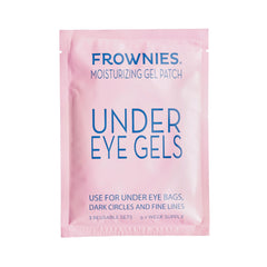 Frownies under-eye gel patches in package view soothe puffiness and dark circles.