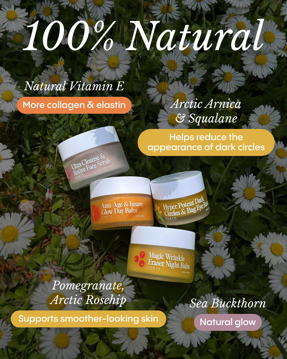 Froya Organics eye balm tube to refresh and soothe the under-eye area.