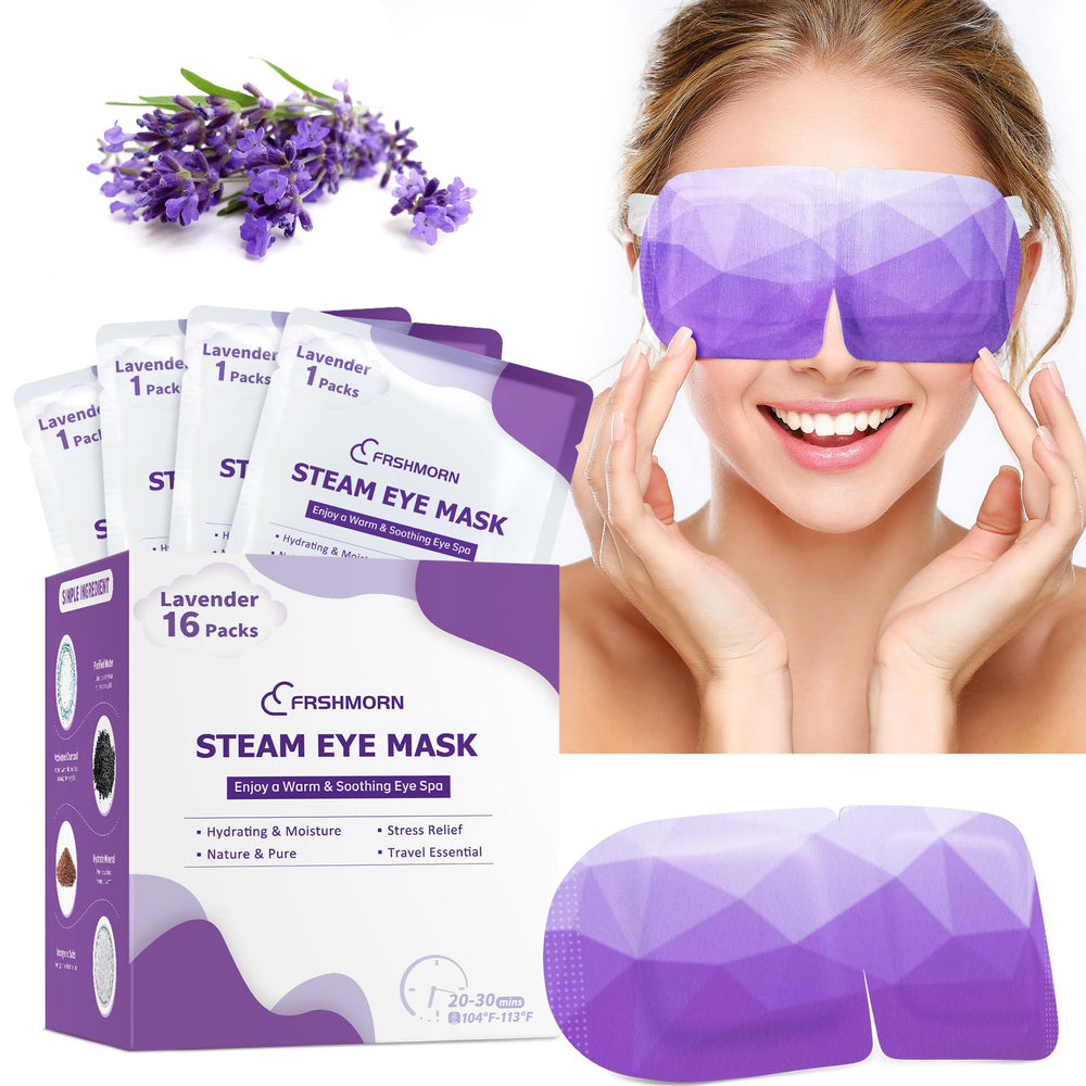 FRSHMORN mascarilla ocular de lavanda con vapor para dormir cómodo