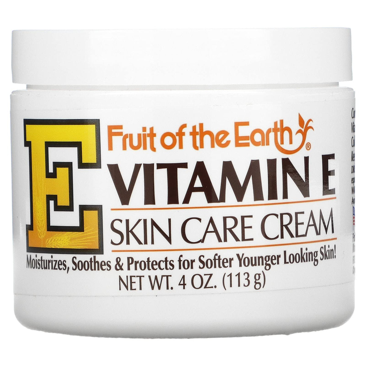 Fruit of the Earth Bogo Cream Vitamin-E 4oz jar – closeup for daily skin hydration