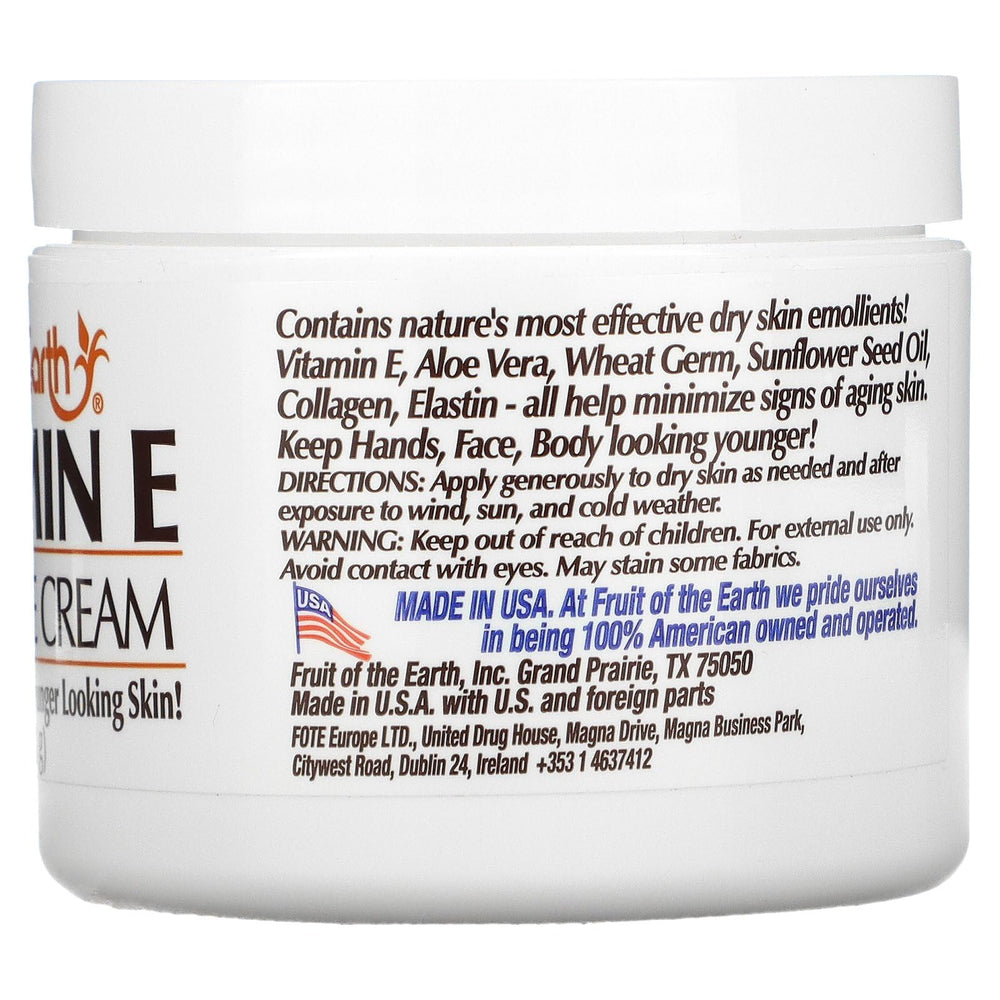 Fruit of the Earth Vitamin-E Bogo Cream jar closeup – ideal for moisturizing skin
