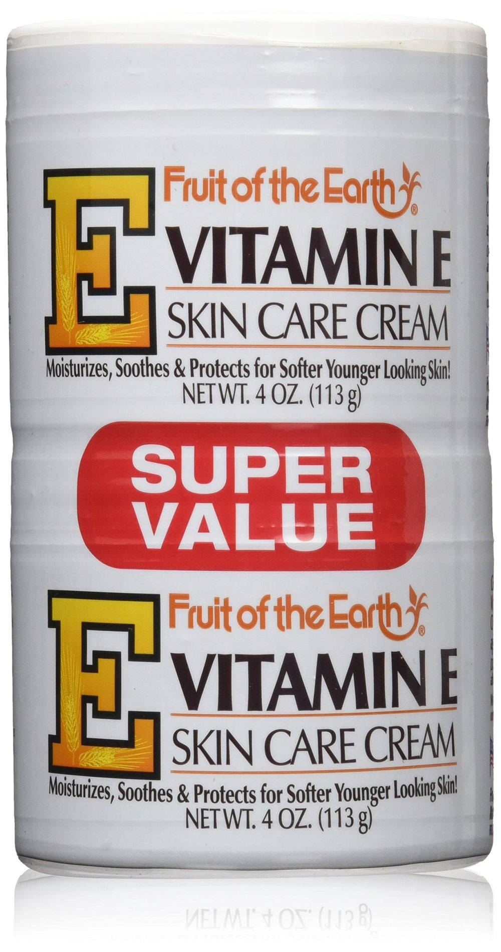 Fruit of the Earth Crema Vitamina E 4 oz tarro para hidratación diaria de la piel