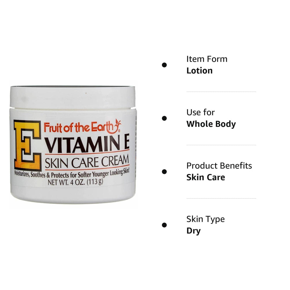 Fruit of the Earth Vitamin E Skin Care Cream being applied on hands for daily moisture.