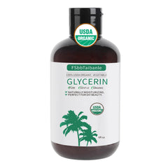 FSbbTaibanle glicerina orgánica de coco en botella, ideal para hidratación de piel.