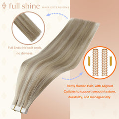 Fshine Remy hair ash blonde 18/613 highlight delivers seamless color blend