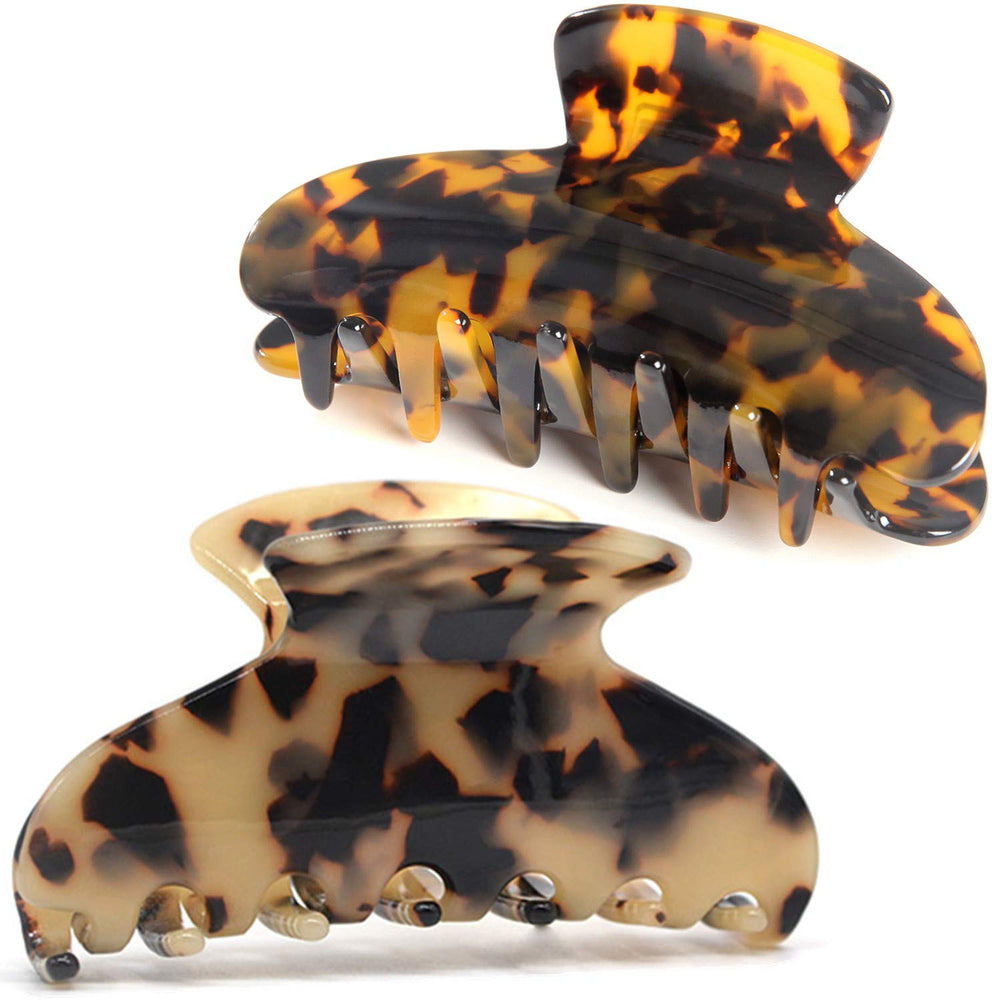 Pinza garra grande Carey de Fsmiling para cabello grueso, agarre seguro.