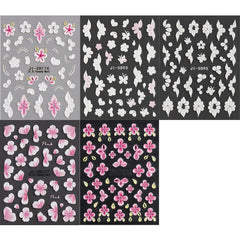 FSpronail diseño floral rosa y blanco para uñas diarias con estilo.