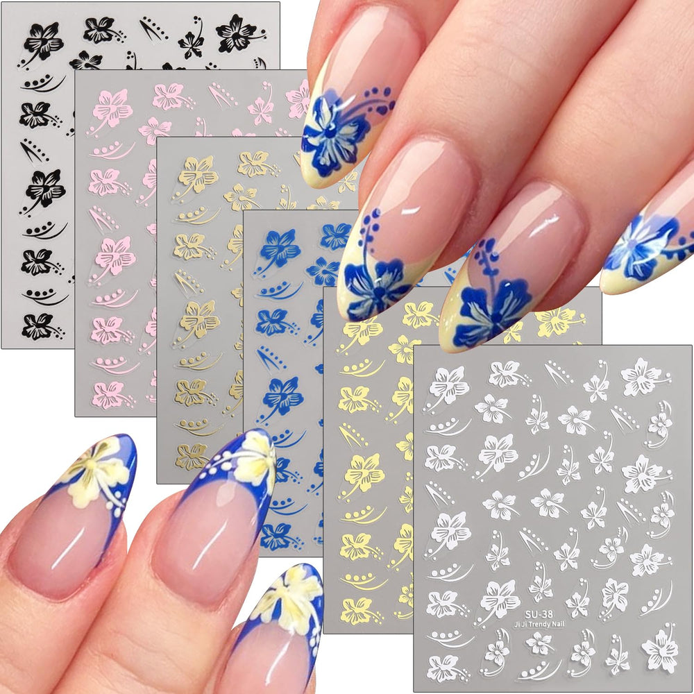 FSpronail Hibisco: flores para uñas con 6 diseños veraniegos.