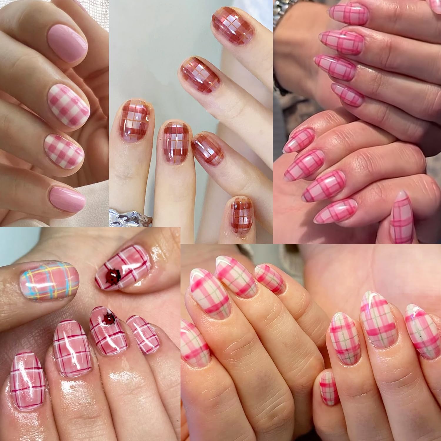 FSpronail láminas plaid rosa capa superior para fijar el diseño.