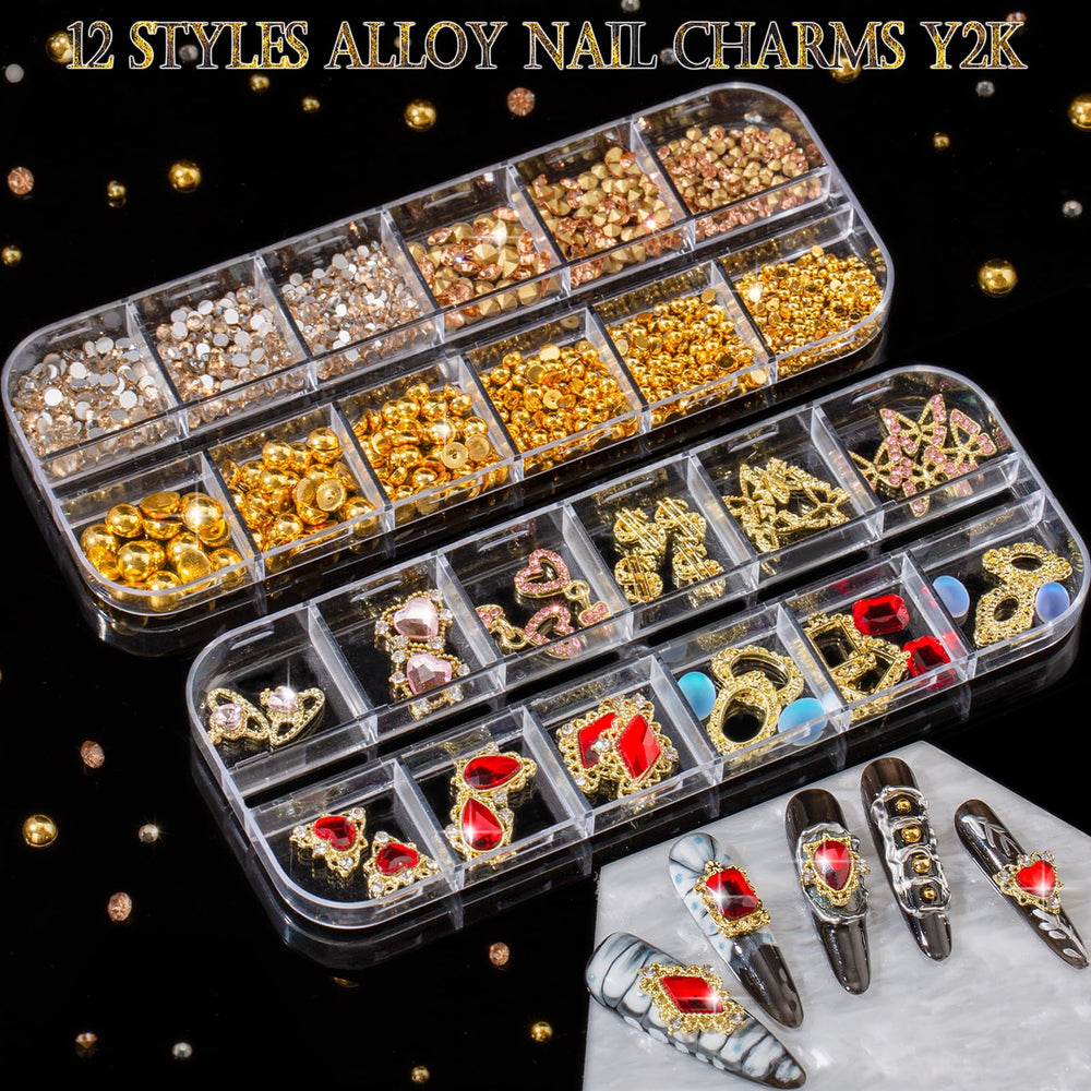 Ftimda charms-3d uñas corazones y lazos: añade detalles elegantes a tus uñas para un estilo único.