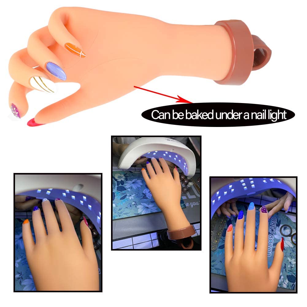 FU SHEN nail-glue ready hand for secure nail application practice.