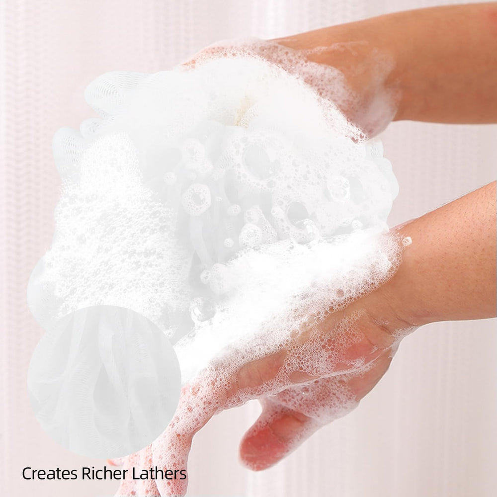 Esponjas lufa blancas de Fu Store, juego de 4 para ducha.