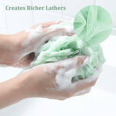Fu Store loofah sponge pink close-up highlighting plush texture for cleansing.