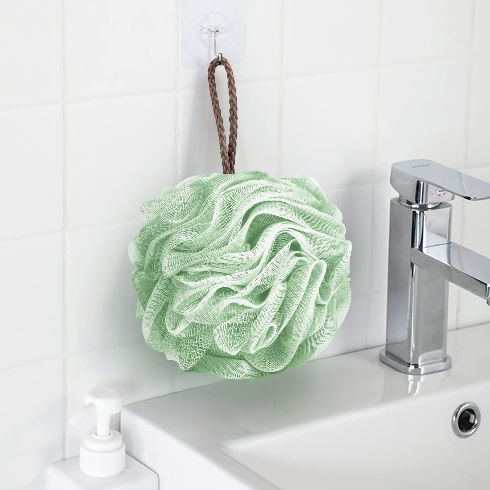 Fu Store loofah sponge hanging knot design dries quickly after use