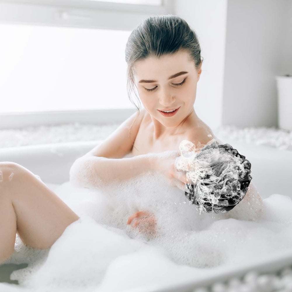 Fu Store loofah sponge bathroom-storage-idea keeps bath area tidy