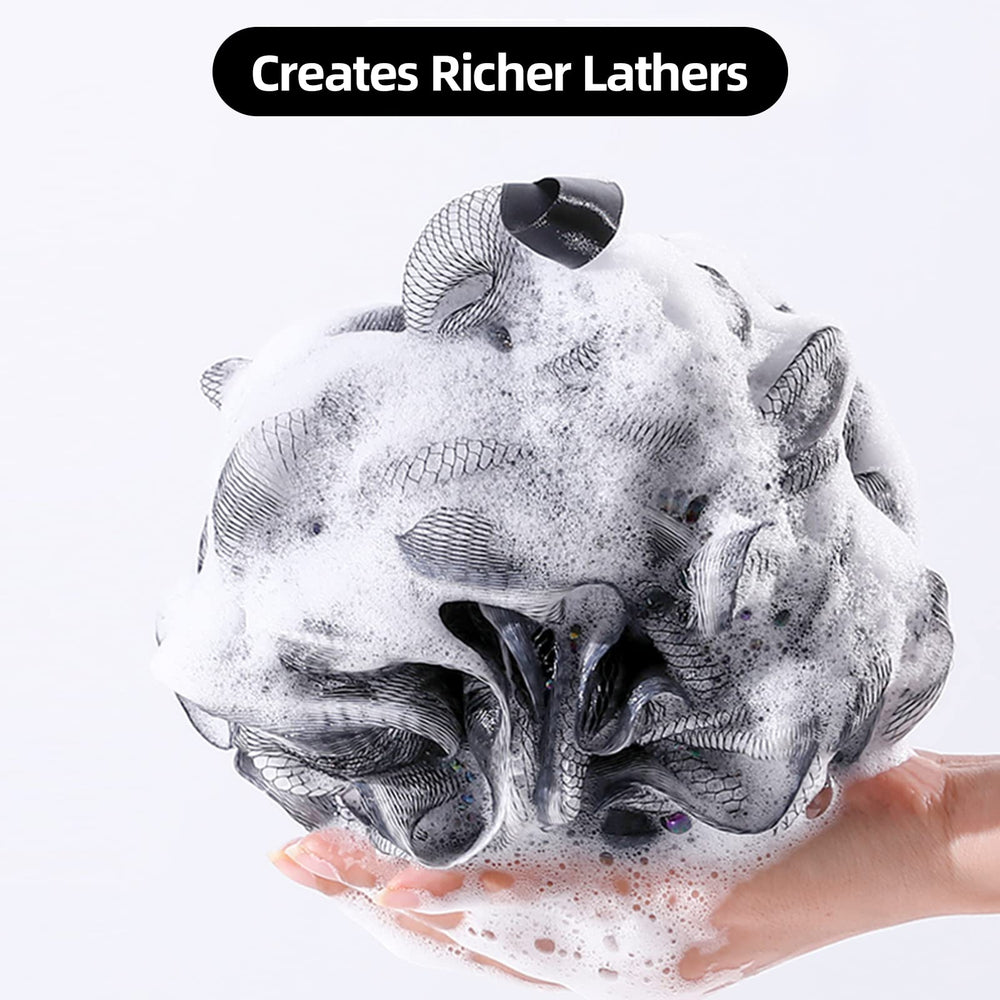 Fu Store loofah sponge dense-netting closeup highlights durable texture for gentle exfoliation