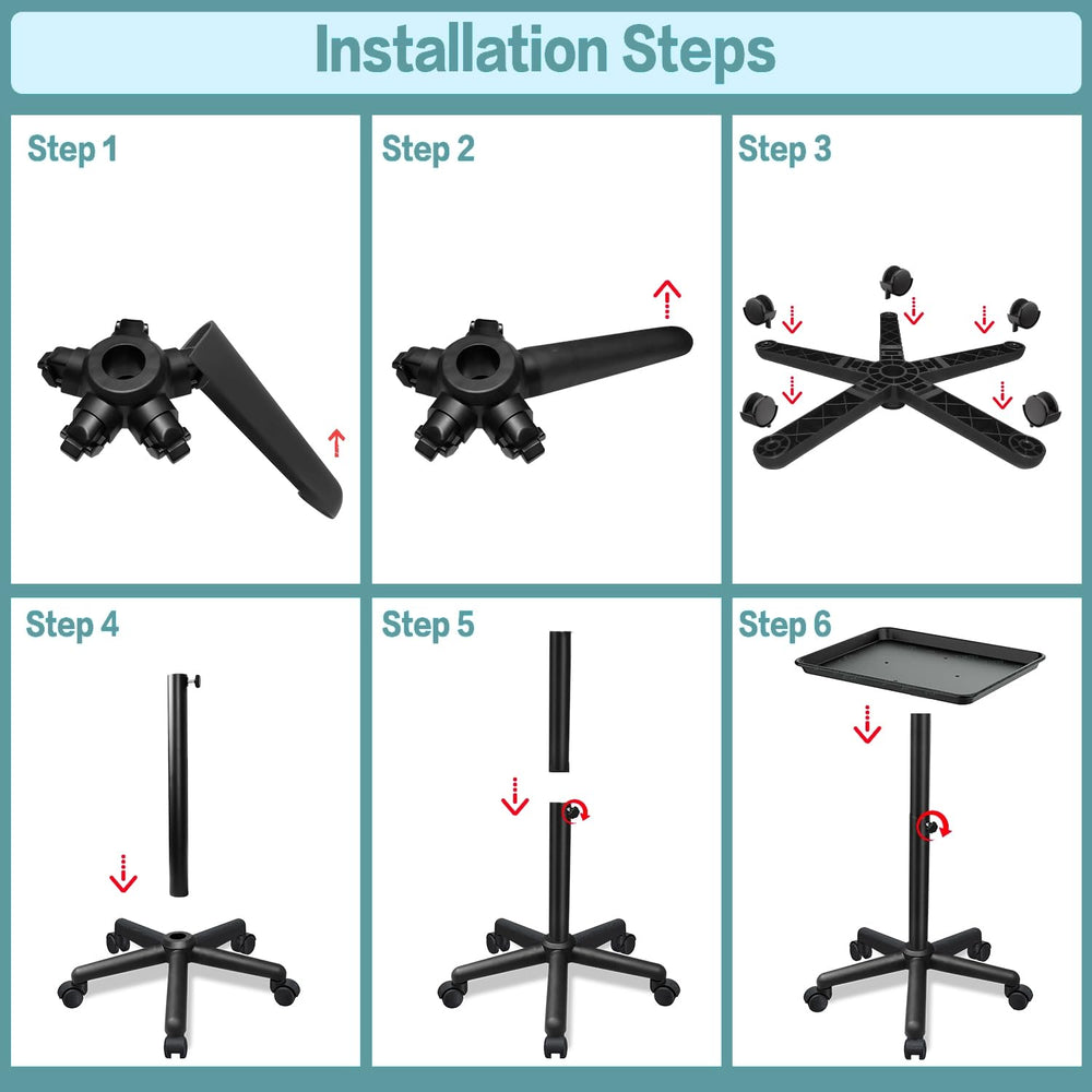Fuehomue height-adjustable tray from 22 to 38 inches.