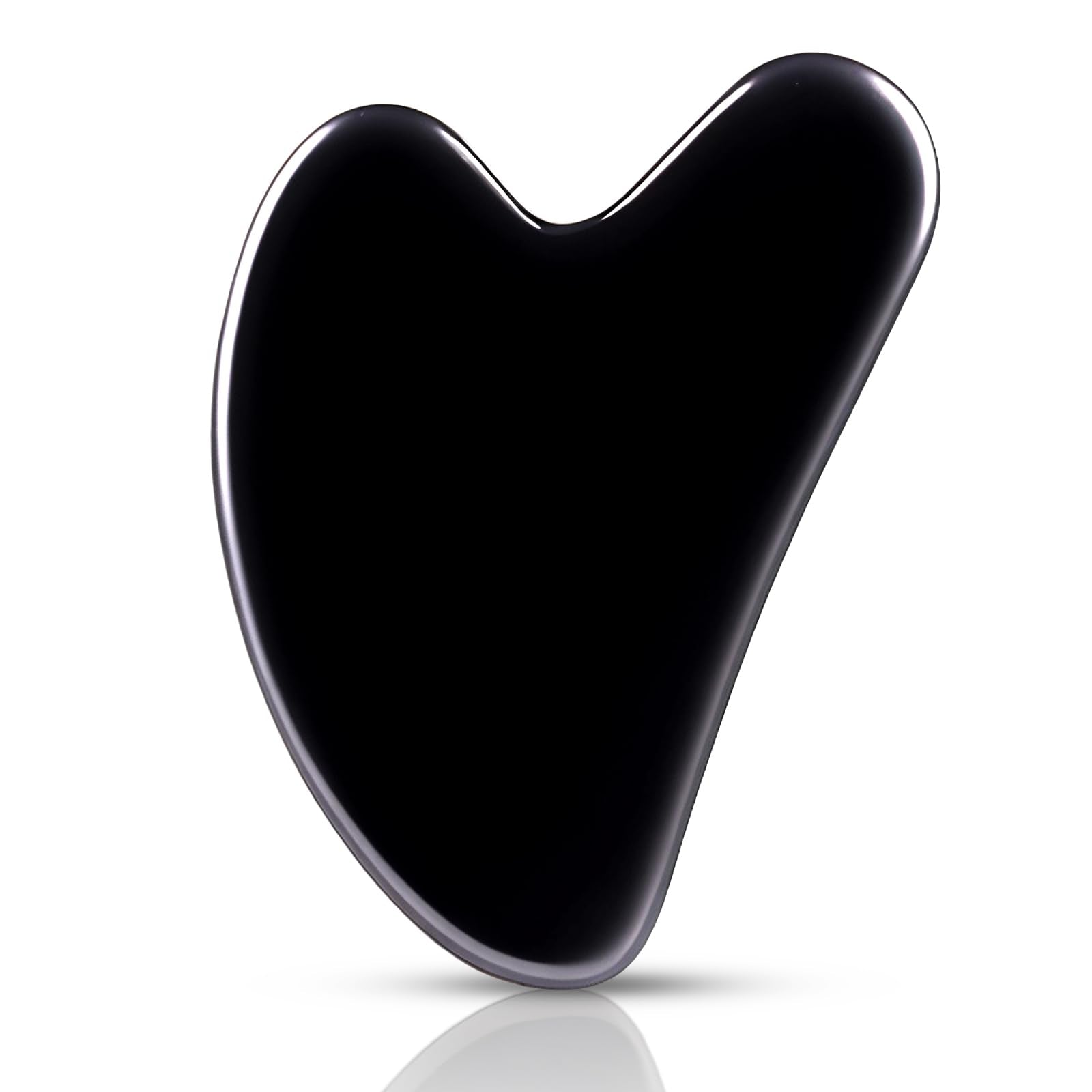 FUIYOOCEN gua sha de obsidiana para rostro en forma de corazón mejora el contorno.