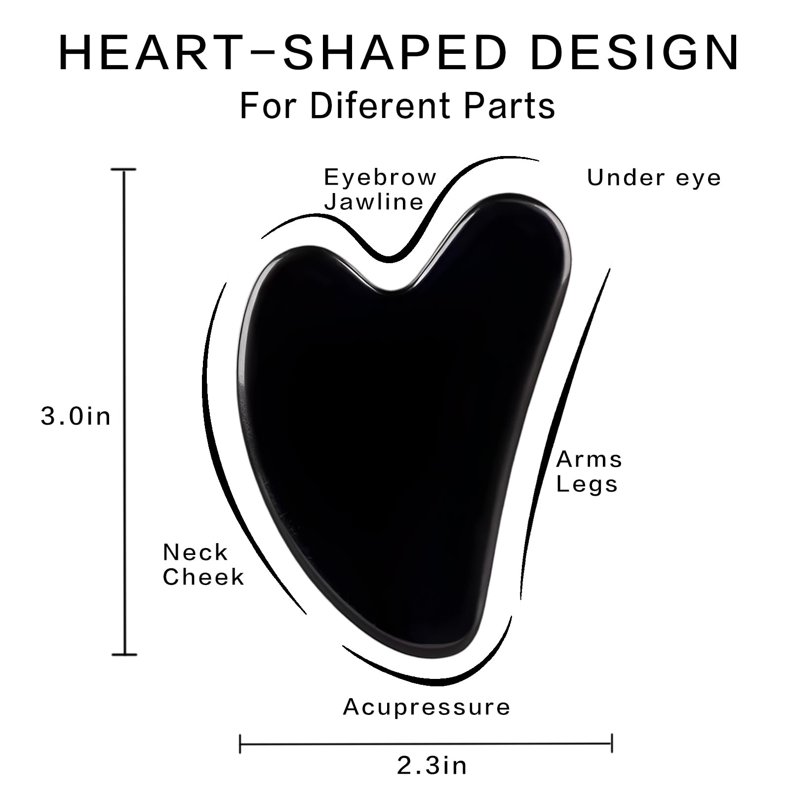 FUIYOOCEN gua sha de obsidiana para contorno mandibular define la línea de la mandíbula.