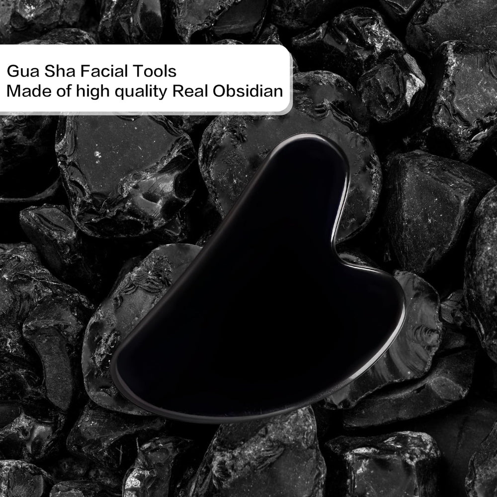 FUIYOOCEN gua sha de obsidiana ayuda a disminuir hinchazón visible con uso regular.