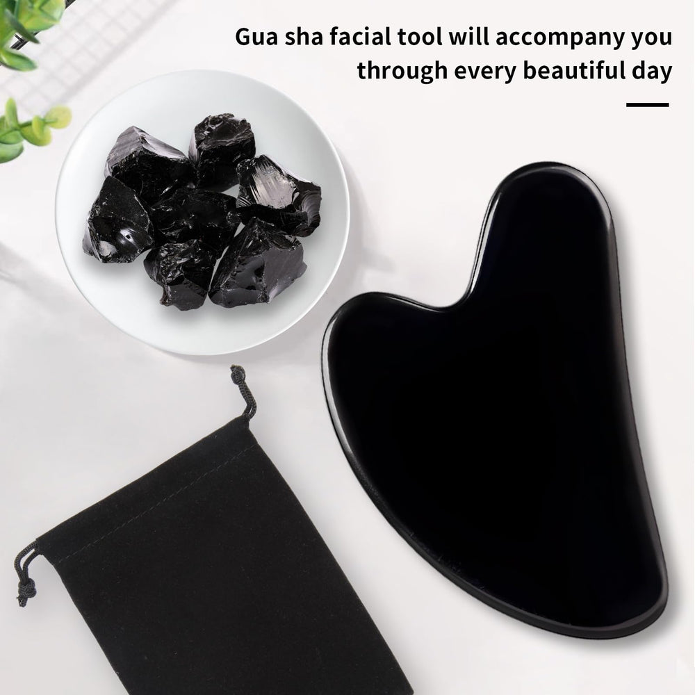 FUIYOOCEN gua sha de obsidiana perfecto para uso diario y ritual de cuidado.