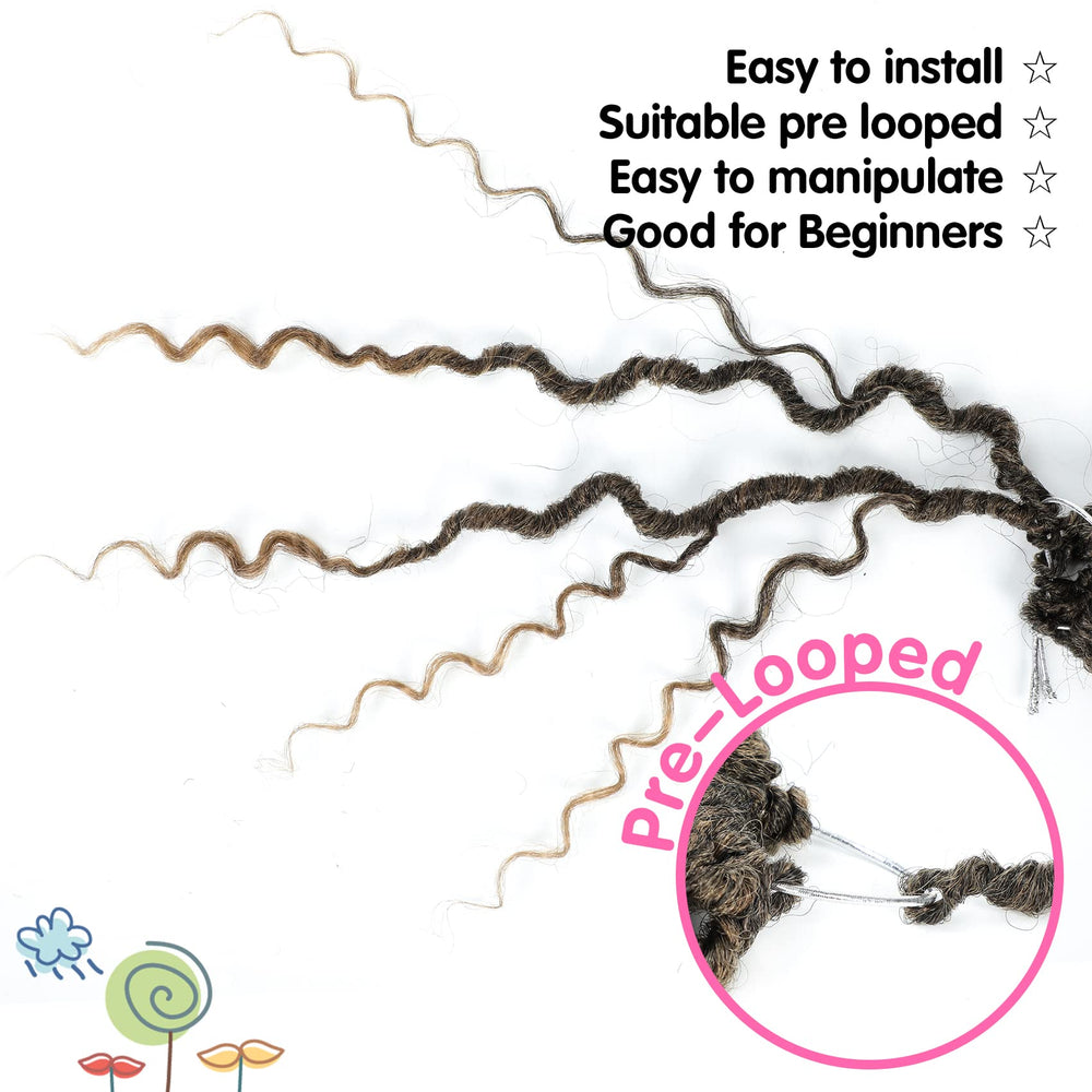 Fulcrum Goddess Locs 12in pre-looped strands simplify installation.