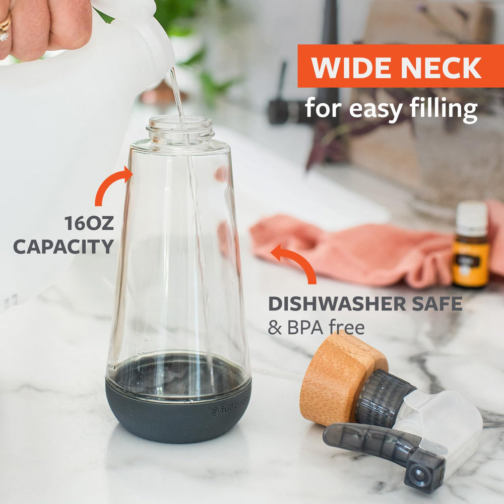 Full Circle Bottle Service twist on pump prevents leaks during use