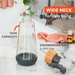 Full Circle Bottle Service twist on pump prevents leaks during use
