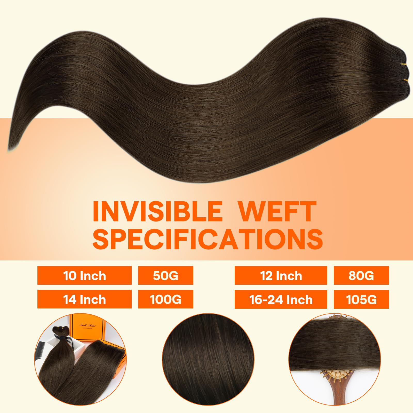 Full Shine double weft blending for seamless fullness.