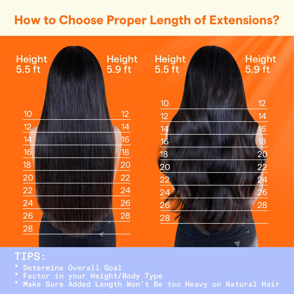 Full Shine dramatic length extensions from 26 to 28 inches in jet black