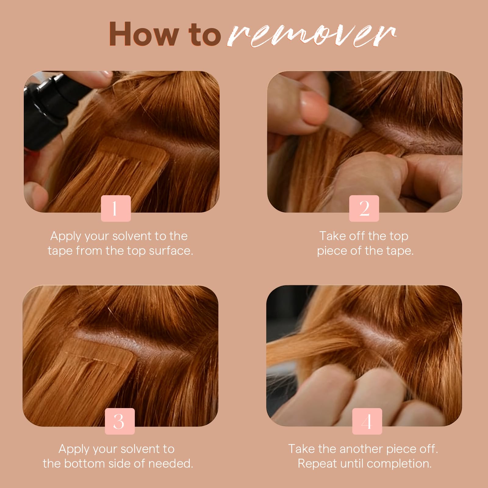 Full Shine extension tape provides strong adhesion for thicker hair looks.